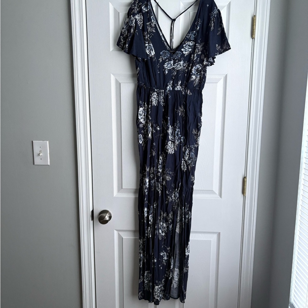Three Hearts Navy Floral Maxi Dress